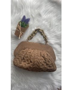 Borsa marrone a maglia