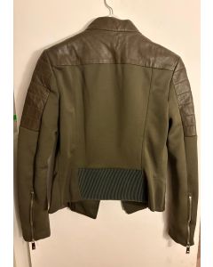 Giacca in pelle verde oliva di Pinko tg 42