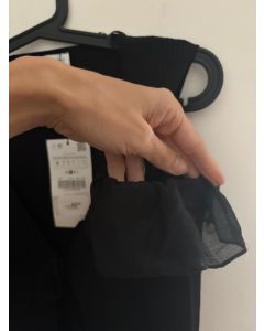 Top nero Zara nuovo con cartellino dettagli trasparenti tg S